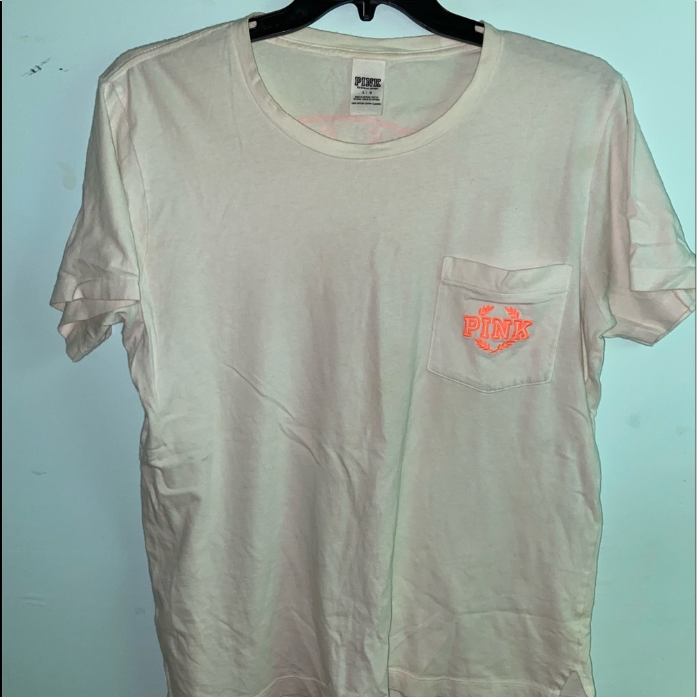 🧡🤍orange/white PINK shirt🧡🤍